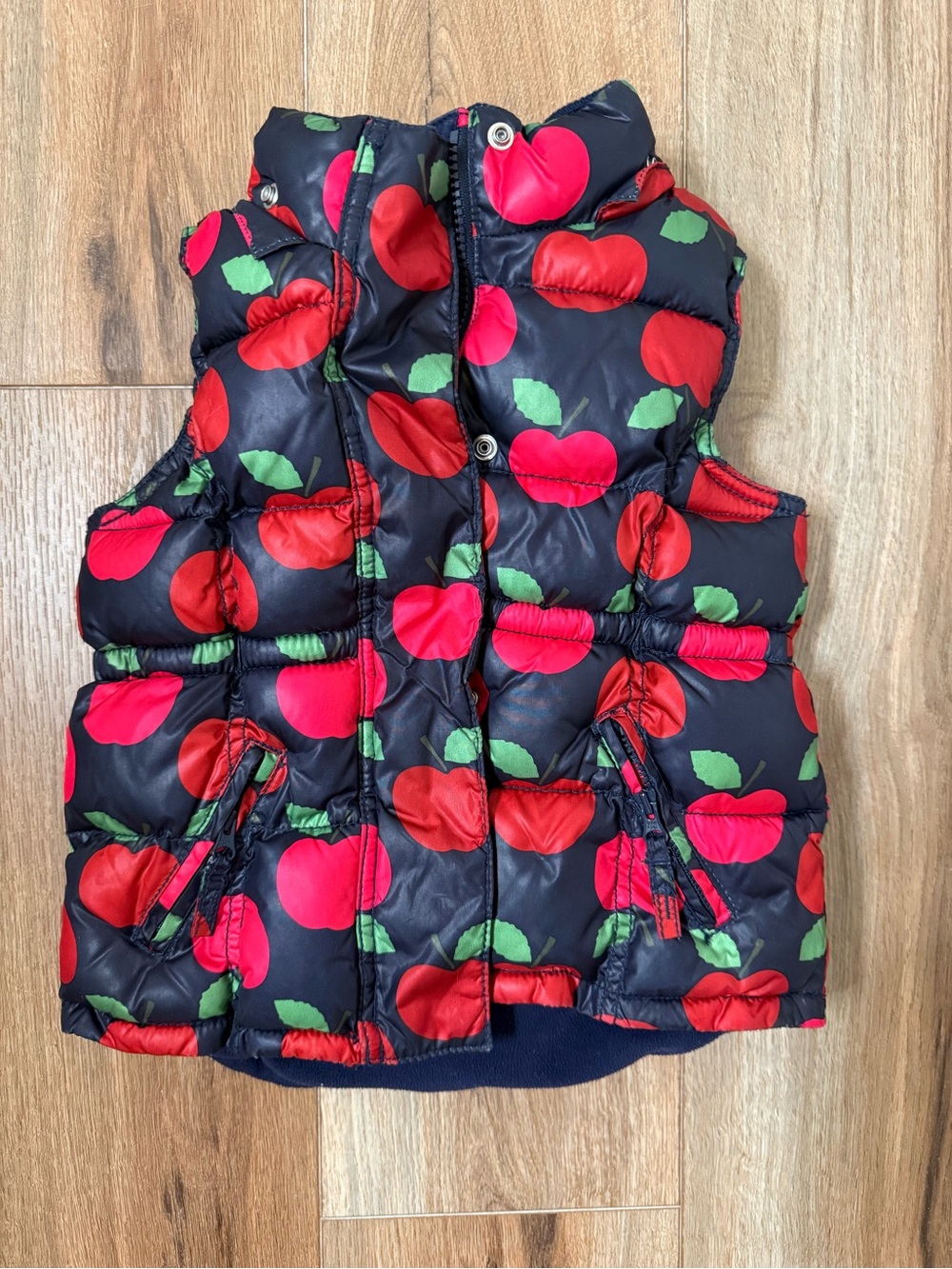 GAP Navy Kids Vest with Red Apple Print